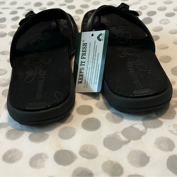 NWT Merrell Women’s Grace Black Leather Flip Sandals Size 6 - Picture 8 of 13